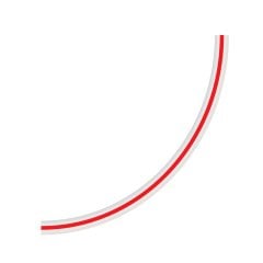 PVC tekli hortum, 7 x 14 mm, kırmızı çizgili (mt)