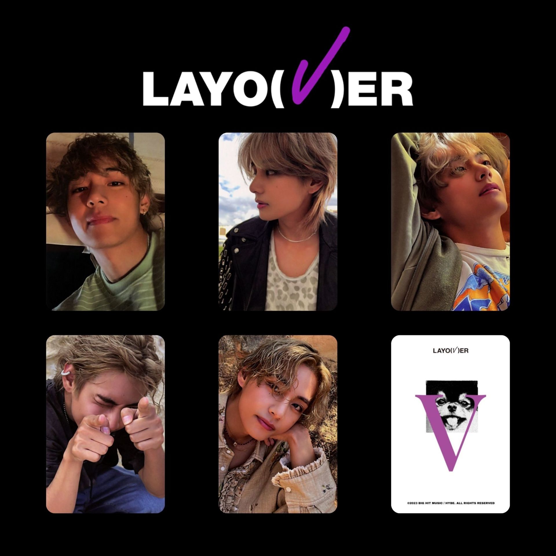 BTS V  '' Layover '' Purple PC Set