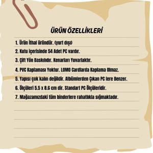 ENHYPEN '' MANIFESTO : Day 1 '' Çift Yön Baskılı Lomo Card Seti