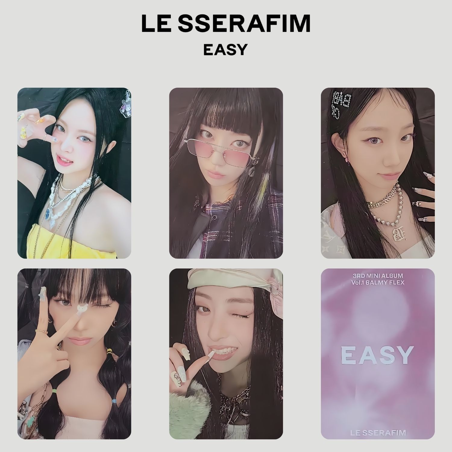 LE SSERAFIM '' Easy '' Balmy Flex ver.  PC Set