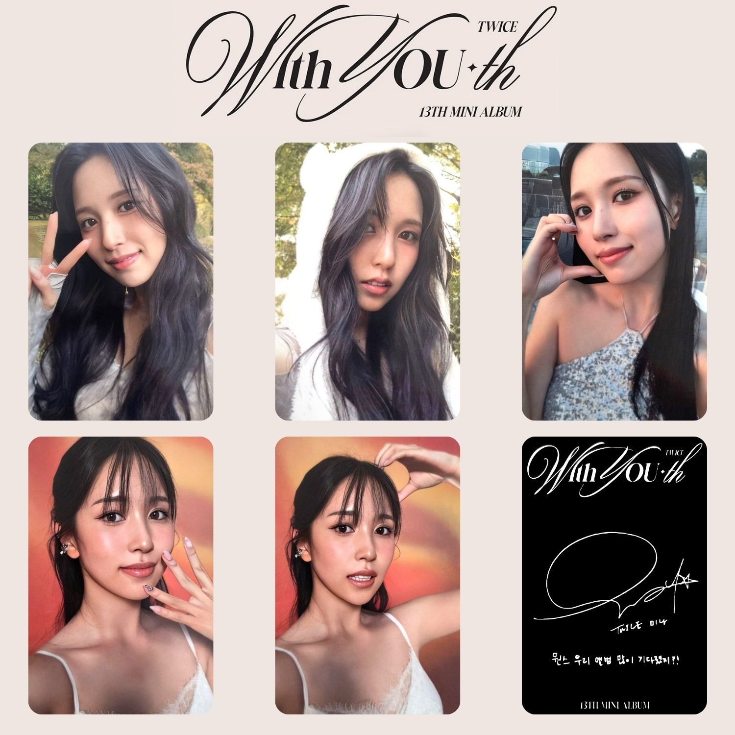 TWICE Mina '' With Youth '' Photocard Set