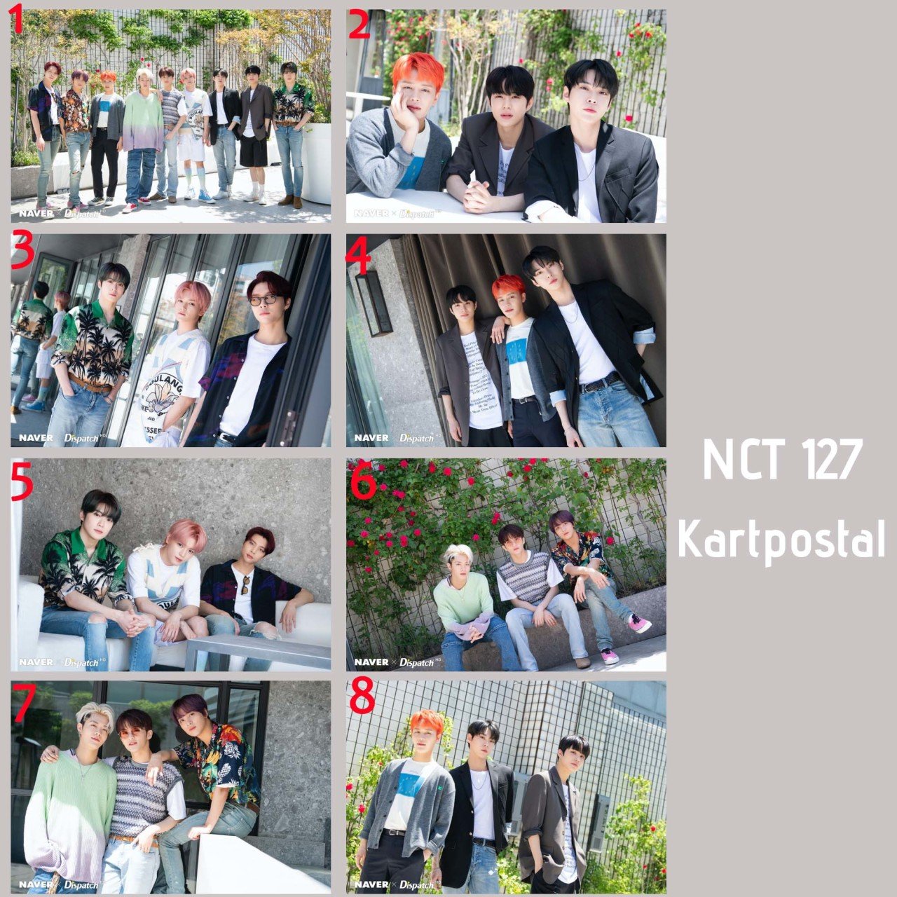 NCT 127 Grup ve Üye Kartpostalları