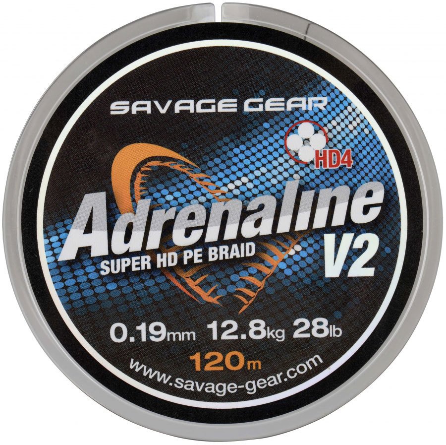 Savage gear HD4 Adrenaline V2 120 m 0.19 mm 28 lbs 12.8 kg Grey