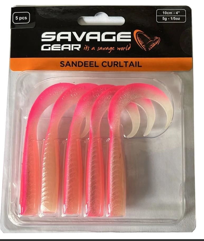 Savage Gear LB Sandeel Curltail 7cm Pink Glow 6 Adet