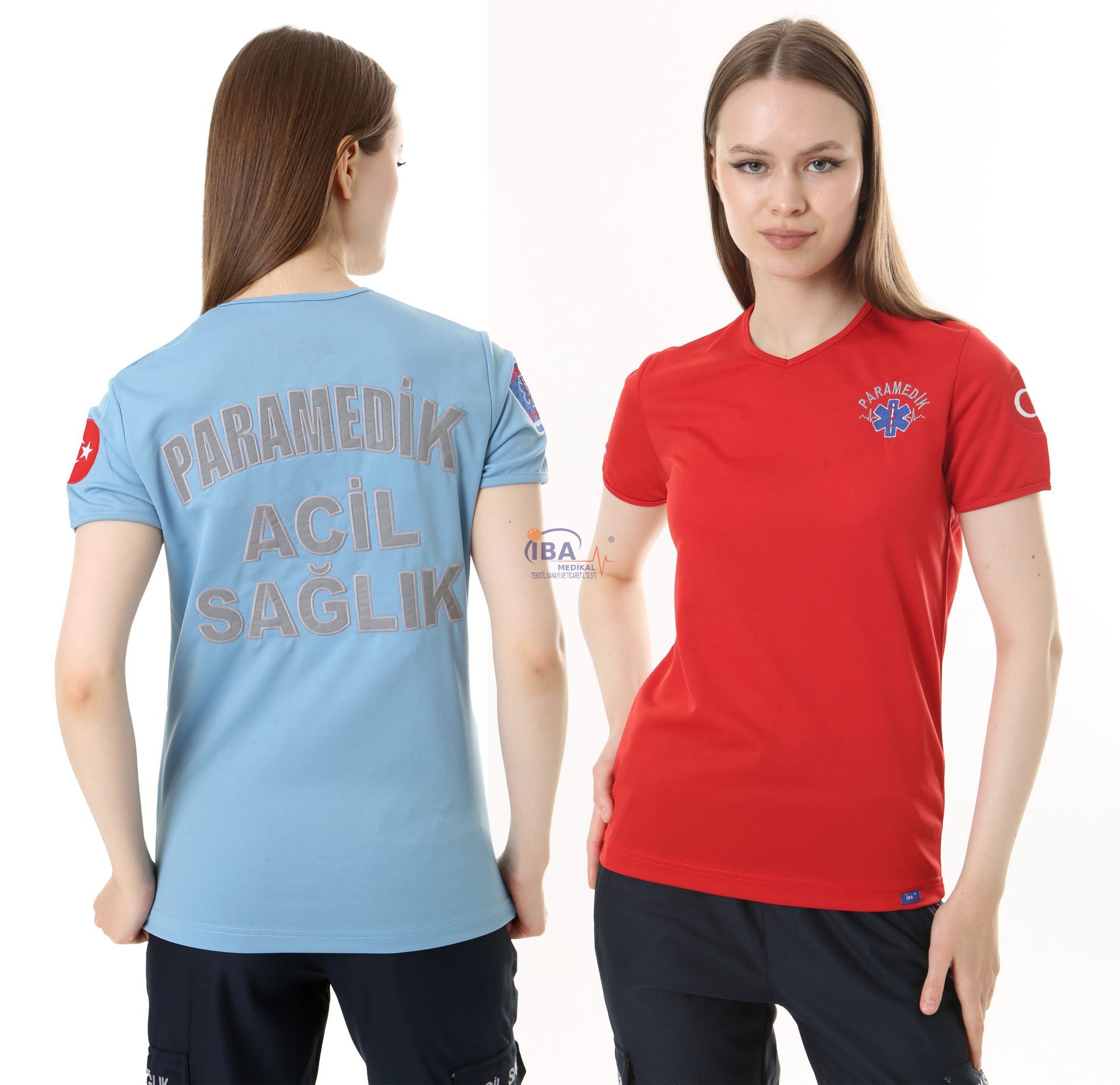 İ-SPORTİVE V Yaka Kısa Kol Paramedik Spor T-Shirt