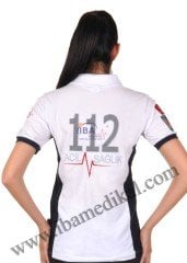 112 Kısa Kol T-Shirt (Beyaz-Lacivert)