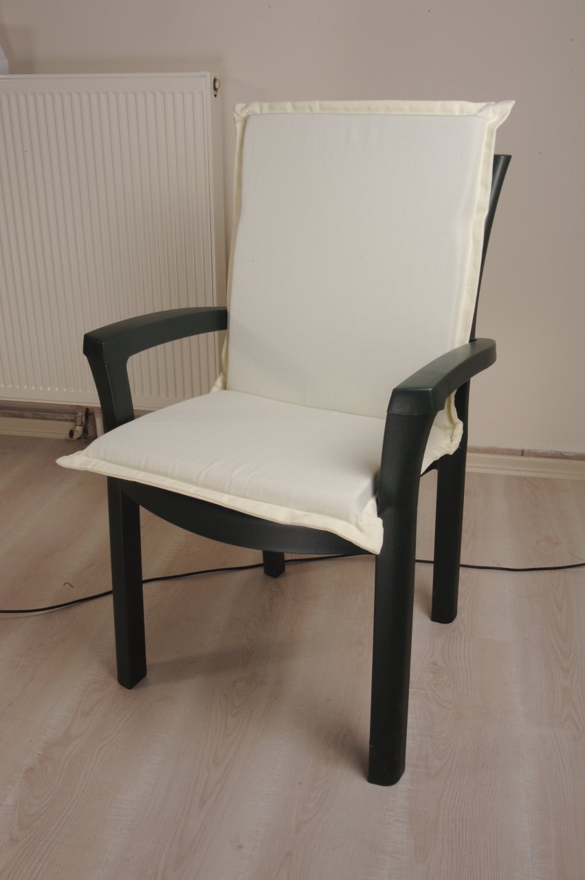Plastik Sandalye Minderi Arkalıklı Beyaz
