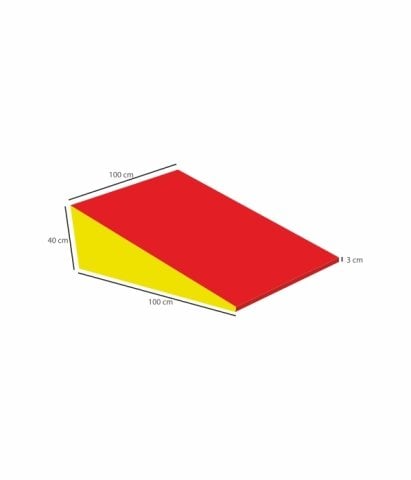 Üçgen Minder 100x100x40 cm Sarı Kırmızı