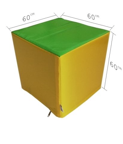 Küp Minder 60x60 cm Yeşil Sarı