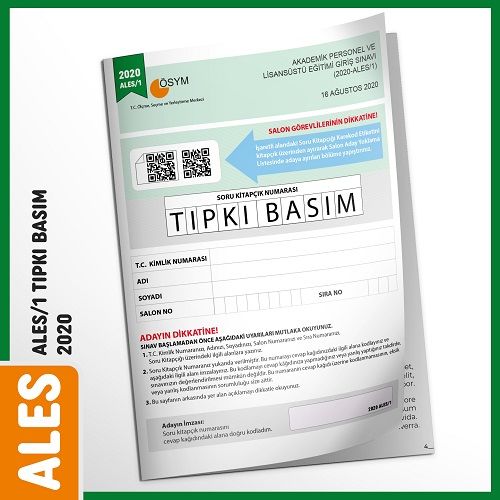 İnformal ALES 2020/1 Sınavı Tıpkı Basım Türkiye Geneli Deneme Çözümlü İnformal Yayınları