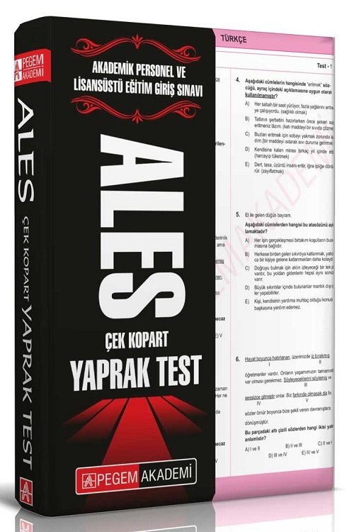 Pegem 2019 ALES Yaprak Test Çek Kopar Pegem Akademi Yayınları