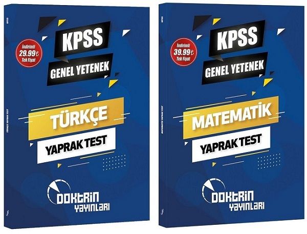Doktrin KPSS Türkçe+Matematik Yaprak Test 2 li Set Doktrin Yayınları