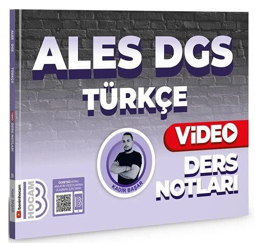 Benim Hocam 2024 ALES DGS Türkçe Video Ders Notları - Kadir Başar Benim Hocam Yayınları