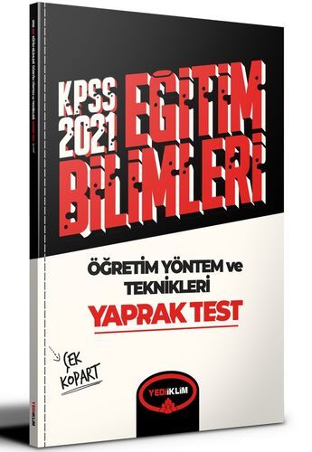 SÜPER FİYAT Yediiklim 2021 KPSS Öğretim Yöntem ve Teknikleri Yaprak Test Çek Kopart Yediiklim Yayınları