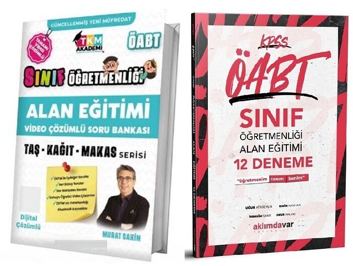 SÜPER FİYAT TKM ÖABT Sınıf Soru + Aklımdavar 12 Deneme 2 li Set - Murat Sakin TKM Akademi + Aklımdavar Yayıncılık