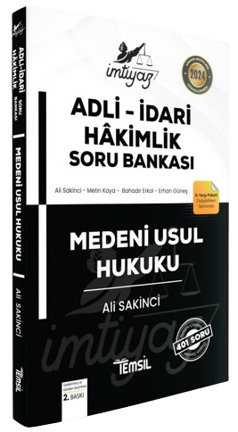 Temsil 2024 Adli İdari Hakimlik İMTİYAZ Medeni Usul Hukuku Soru Bankası 2. Baskı - Ali Sakinci Temsil Yayınları