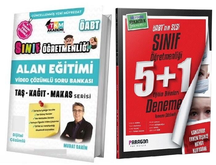 SÜPER FİYAT TKM ÖABT Sınıf Soru + Paragon 5 Deneme 2 li Set - Murat Sakin TKM Akademi + Paragon Yayınları