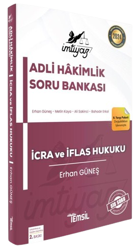 Temsil 2024 Adli Hakimlik İMTİYAZ İcra ve İflas Hukuku Soru Bankası 2. Baskı - Erhan Güneş Temsil Yayınları