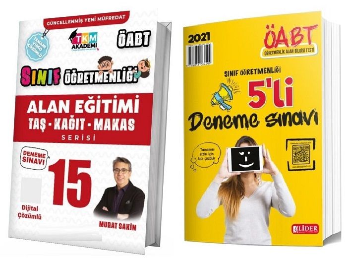 SÜPER FİYAT TKM + Lider ÖABT Sınıf 15+5 Deneme 2 li Set - Murat Sakin TKM Akademi + Lider Yayınları