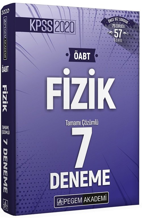 SÜPER FİYAT Pegem 2020 ÖABT Fizik 7 Deneme Çözümlü Pegem Akademi Yayınları