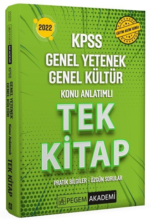 SÜPER FİYAT Pegem 2022 KPSS Genel Yetenek Genel Kültür Konu Anlatımlı Tek Kitap Pegem Akademi Yayınları