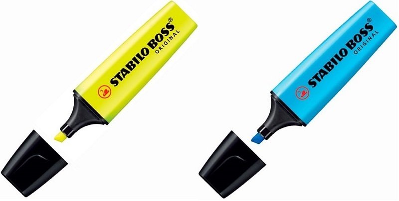 Stabilo Boss Fosforlu İşaretleme Kalemi Mavi + Sarı 2 li Set