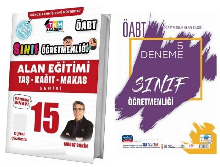 SÜPER FİYAT TKM + Nobel ÖABT Sınıf 15+5 Deneme 2 li Set - Murat Sakin TKM Akademi + Nobel Sınav Yayınları