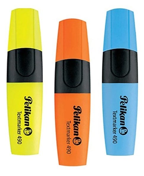 Pelikan Fosforlu İşaretleme Kalemi Turuncu + Sarı + Mavi 3 lü Set