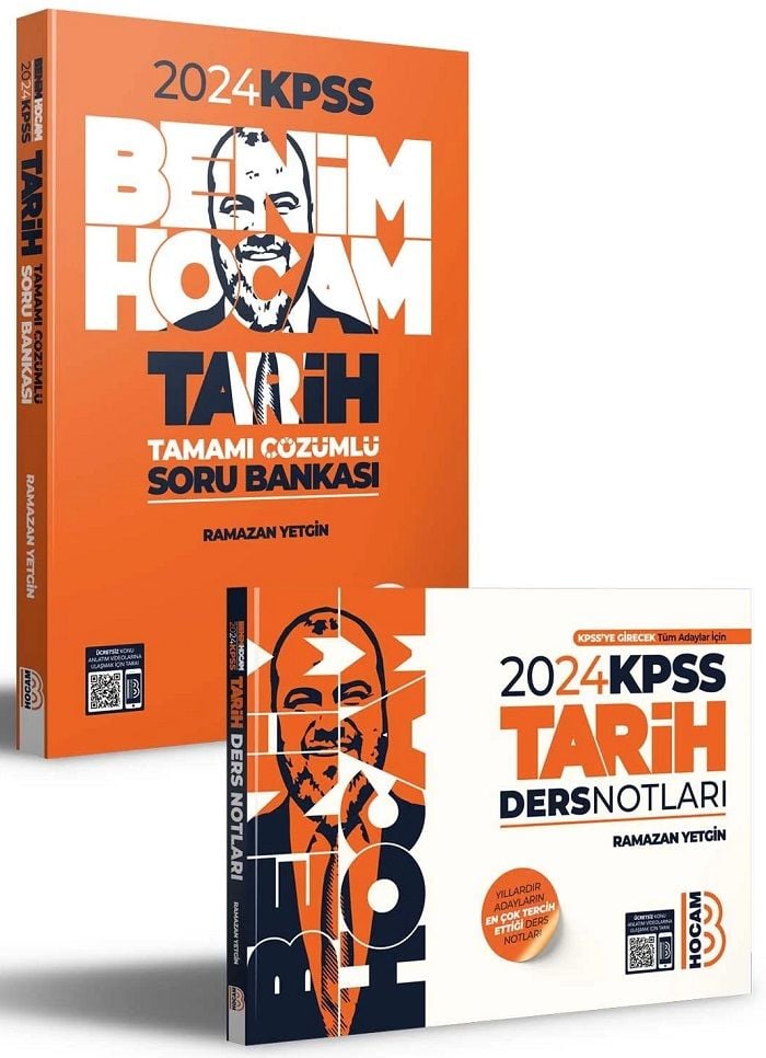 Benim Hocam 2024 KPSS Tarih Video Ders Notları + Soru Bankası 2 li Set - Ramazan Yetgin Benim Hocam Yayınları