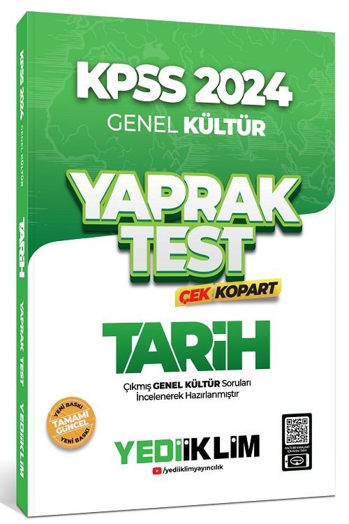 Yediiklim 2024 KPSS Tarih Yaprak Test Çek Kopart Yediiklim Yayınları