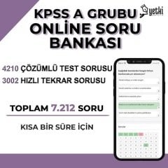 Yetki UE KPSS A Grubu ONLİNE 7212 Soru Bankası Yetki Yayıncılık Uzaktan Eğitim