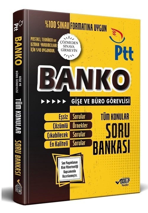 Takip PTT BANKO GİŞE ve BÜRO Görevlisi Tüm Konular Soru Bankası Takip Yayınları