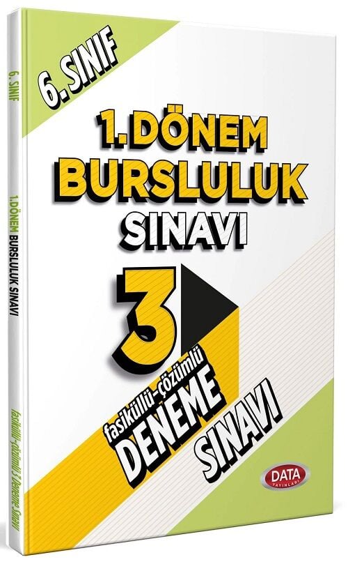 Data 6. Sınıf Bursluluk Sınavı 1. Dönem 3 Deneme Çözümlü Data Yayınları