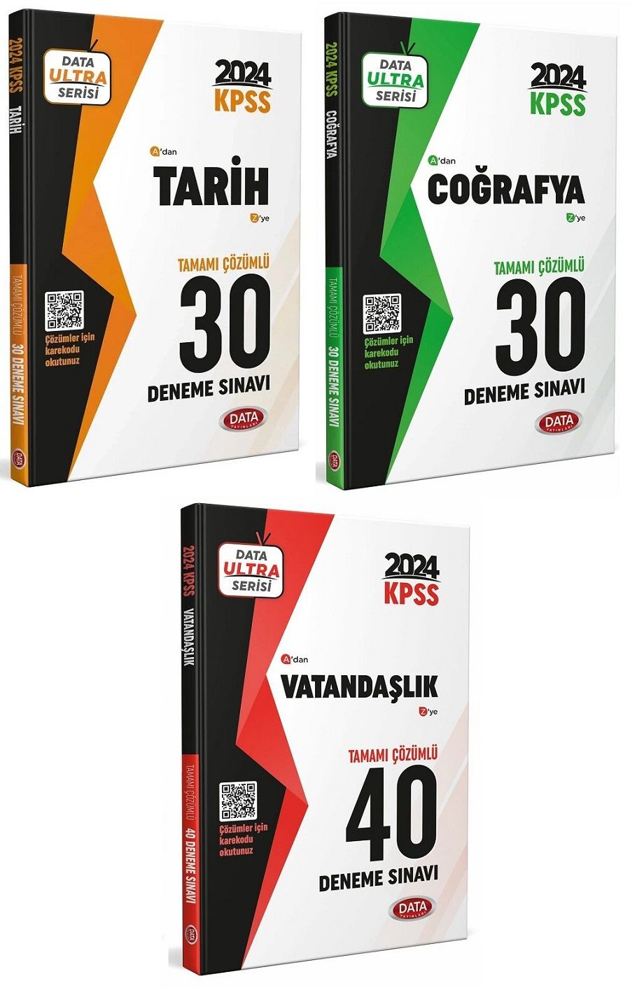 Data 2024 KPSS Tarih+Coğrafya+Vatandaşlık Ultra 100 Deneme 3 lü Set Data Yayınları