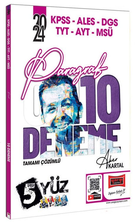 Yargı 2024 KPSS ALES DGS TYT AYT MSÜ Paragraf 5Yüz 10 Deneme Çözümlü - Aker Kartal Yargı Yayınları