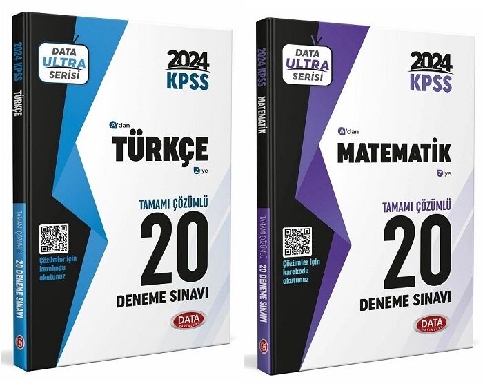 Data 2024 KPSS Türkçe+Matematik Ultra 40 Deneme 2 li Set Data Yayınları