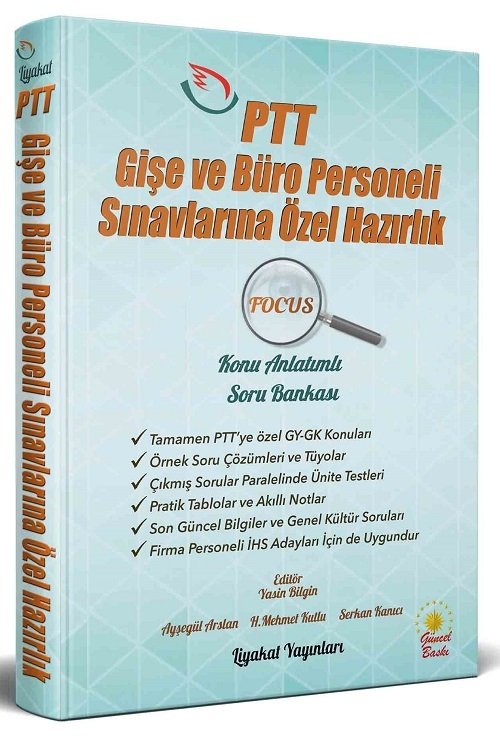 Liyakat PTT Gişe ve Büro Personeli Sınavları FOCUS Konu Anlatımlı Soru Bankası Liyakat Yayınları