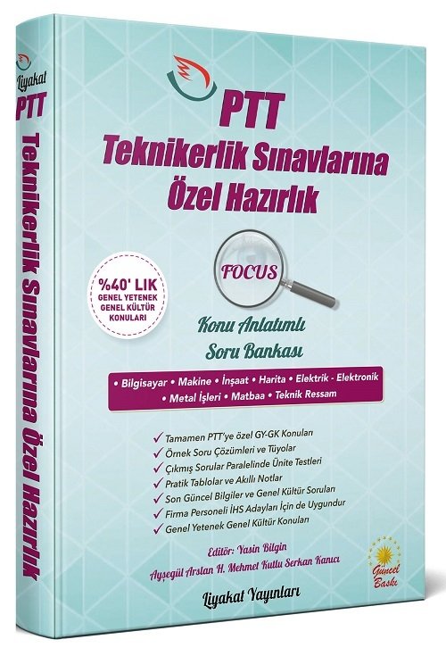 Liyakat PTT TEKNİKERLİK Sınavlarına Hazırlık FOCUS Konu Anlatımlı Soru Bankası Liyakat Yayınları