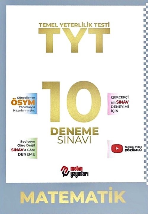 Metin YKS TYT Matematik 10 Deneme Metin Yayınları