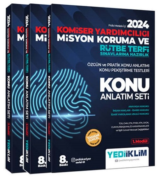 Yediiklim 2024 Komiser Yardımcılığı Misyon Koruma ve Rütbe Terfi Konu Anlatımlı Modüler Set Yediiklim Yayınları