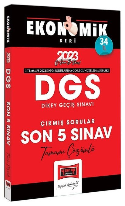 Yargı 2023 DGS Çıkmış Sorular Son 5 Sınav Çözümlü Ekonomik Seri Yargı Yayınları