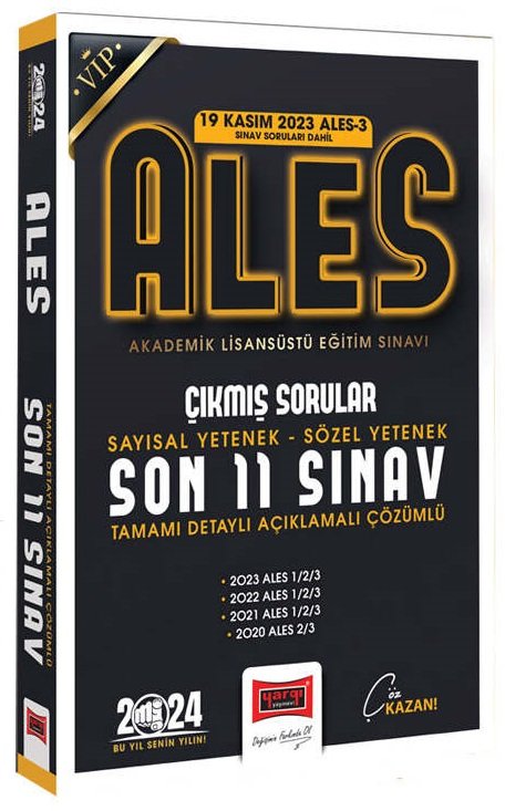 Yargı 2024 ALES VİP Çıkmış Sorular Son 11 Sınav Çözümlü Yargı Yayınları