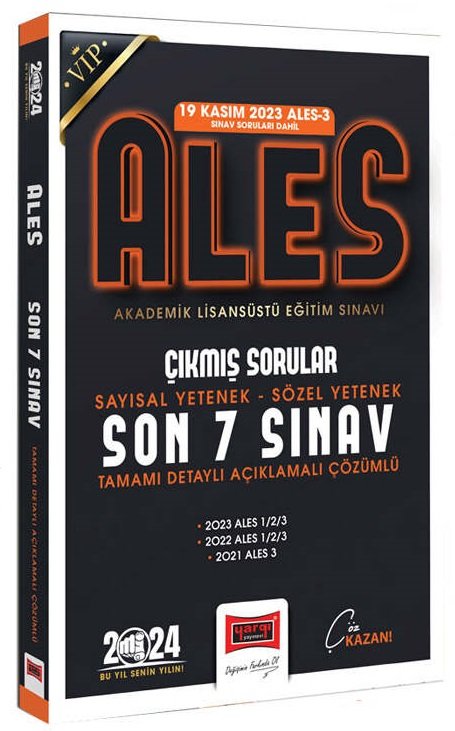 Yargı 2024 ALES VIP Çıkmış Sorular Son 7 Sınav Çözümlü Yargı Yayınları