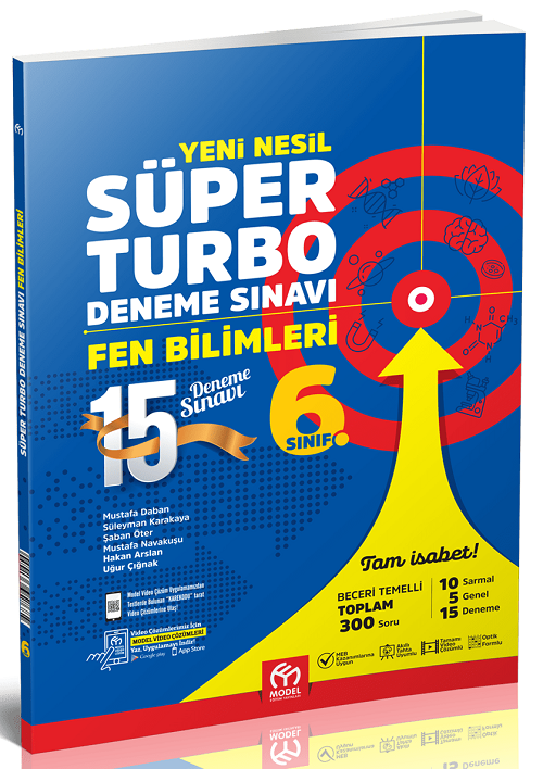 Model 6. Sınıf Fen Bilimleri Süper Turbo 15 Deneme Model Eğitim Yayınları