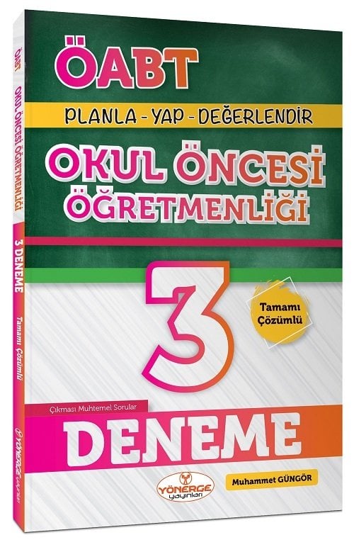 Yönerge ÖABT Okul Öncesi Öğretmenliği 3 Deneme Çözümlü - Muhammet Güngör Yönerge Yayınları