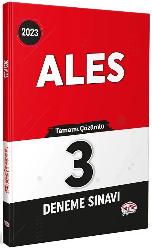 Editör 2023 ALES 3 Deneme Çözümlü Editör Yayınları