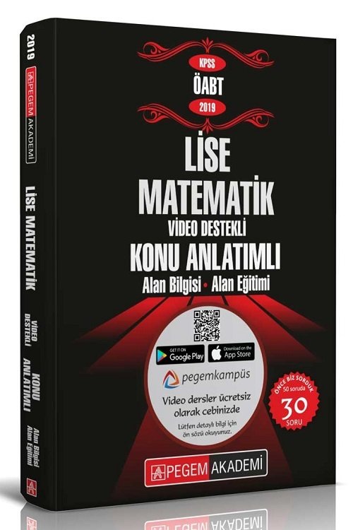 Pegem 2019 ÖABT Lise Matematik Konu Anlatımlı Video Destekli Modüler Set Pegem Akademi Yayınları