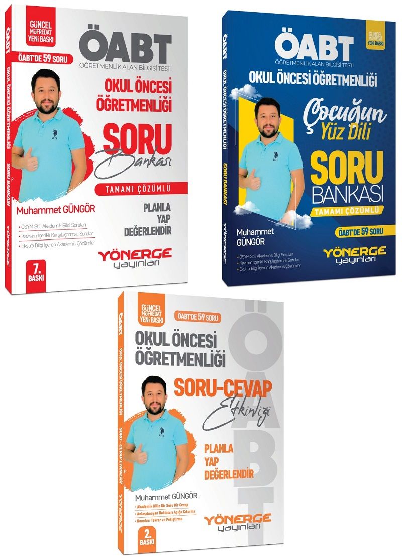 Yönerge ÖABT Okul Öncesi Soru 3 lü Set - Muhammet Güngör Yönerge Yayınları