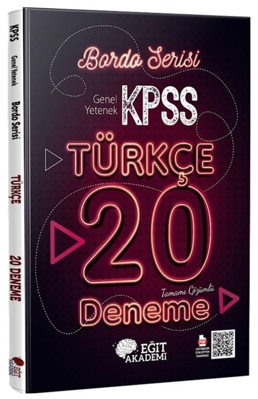 Eğit Akademi KPSS Türkçe Bordo 20 Deneme Çözümlü Eğit Akademi