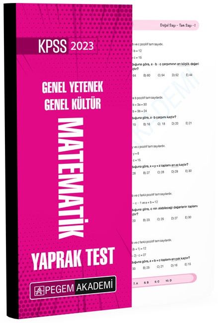 SÜPER FİYAT Pegem 2023 KPSS Matematik Yaprak Test Pegem Akademi Yayınları